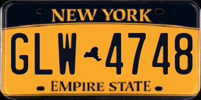 NY license plate GLW4748