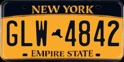 NY license plate GLW4842