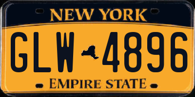 NY license plate GLW4896