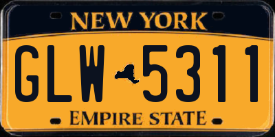 NY license plate GLW5311