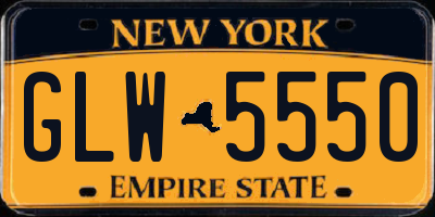 NY license plate GLW5550