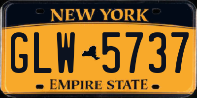 NY license plate GLW5737