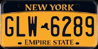 NY license plate GLW6289