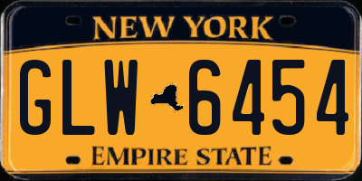 NY license plate GLW6454