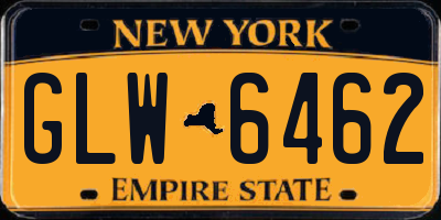 NY license plate GLW6462