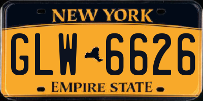 NY license plate GLW6626