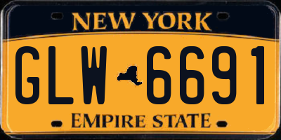 NY license plate GLW6691