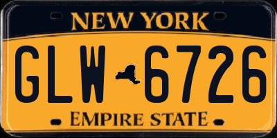 NY license plate GLW6726