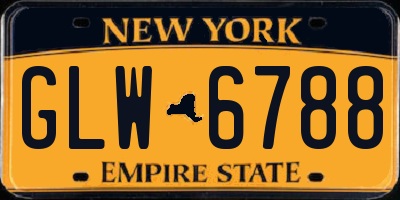 NY license plate GLW6788