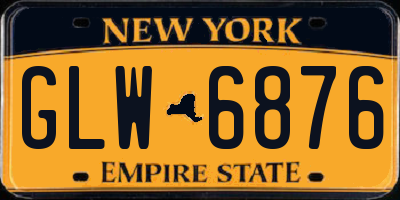 NY license plate GLW6876