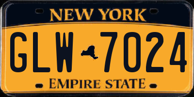 NY license plate GLW7024