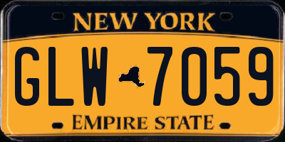 NY license plate GLW7059