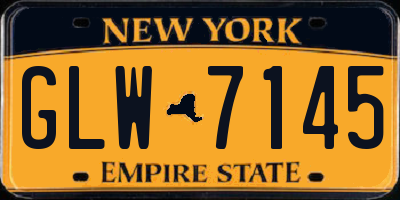 NY license plate GLW7145