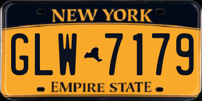NY license plate GLW7179