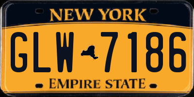 NY license plate GLW7186
