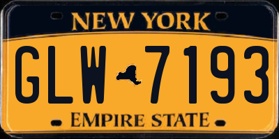 NY license plate GLW7193