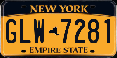 NY license plate GLW7281