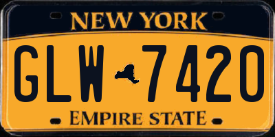 NY license plate GLW7420