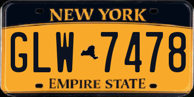 NY license plate GLW7478
