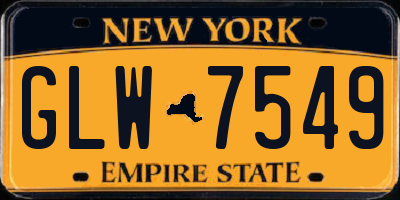 NY license plate GLW7549
