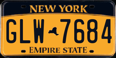 NY license plate GLW7684