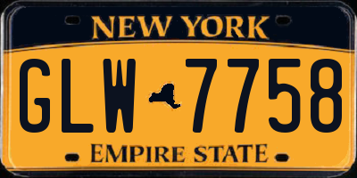 NY license plate GLW7758