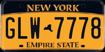 NY license plate GLW7778
