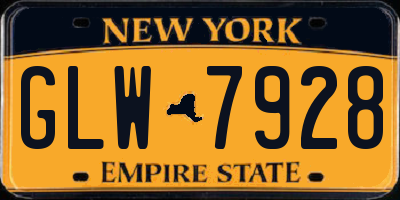 NY license plate GLW7928