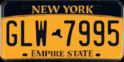 NY license plate GLW7995