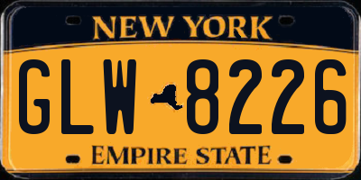 NY license plate GLW8226