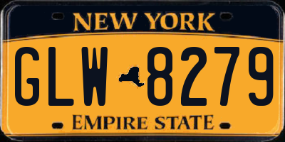 NY license plate GLW8279