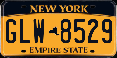 NY license plate GLW8529