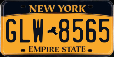 NY license plate GLW8565