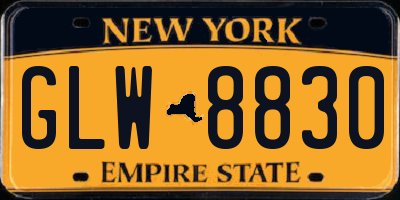 NY license plate GLW8830