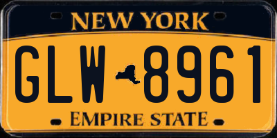 NY license plate GLW8961