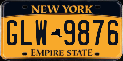 NY license plate GLW9876