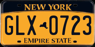NY license plate GLX0723