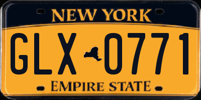 NY license plate GLX0771