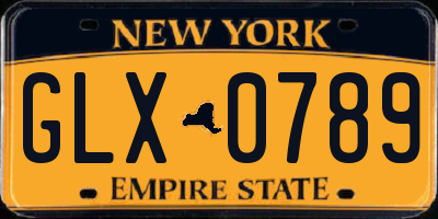 NY license plate GLX0789