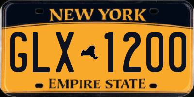 NY license plate GLX1200