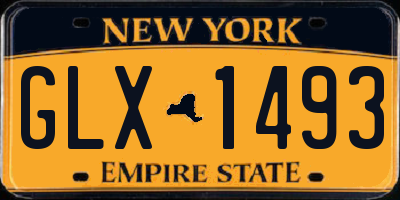 NY license plate GLX1493
