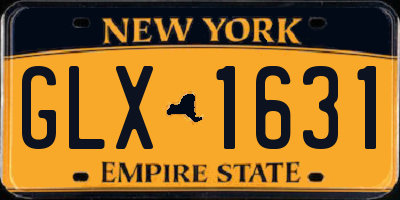 NY license plate GLX1631