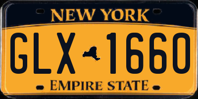 NY license plate GLX1660