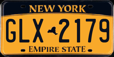 NY license plate GLX2179