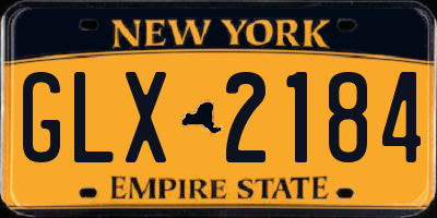 NY license plate GLX2184