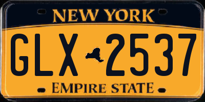 NY license plate GLX2537