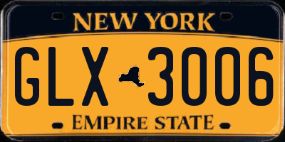 NY license plate GLX3006