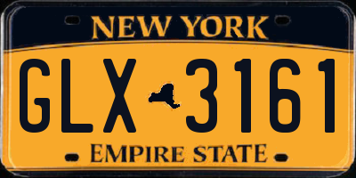 NY license plate GLX3161