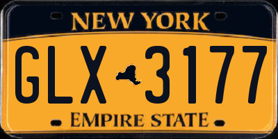 NY license plate GLX3177