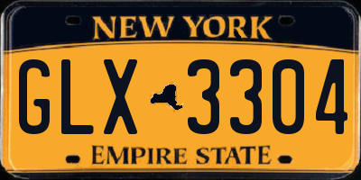 NY license plate GLX3304